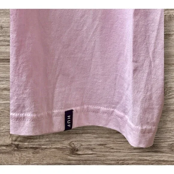 NEW HUF WORLDWIDE Pink with Rose Graphic T Shirt SIZE Large - Picture 12 of 12